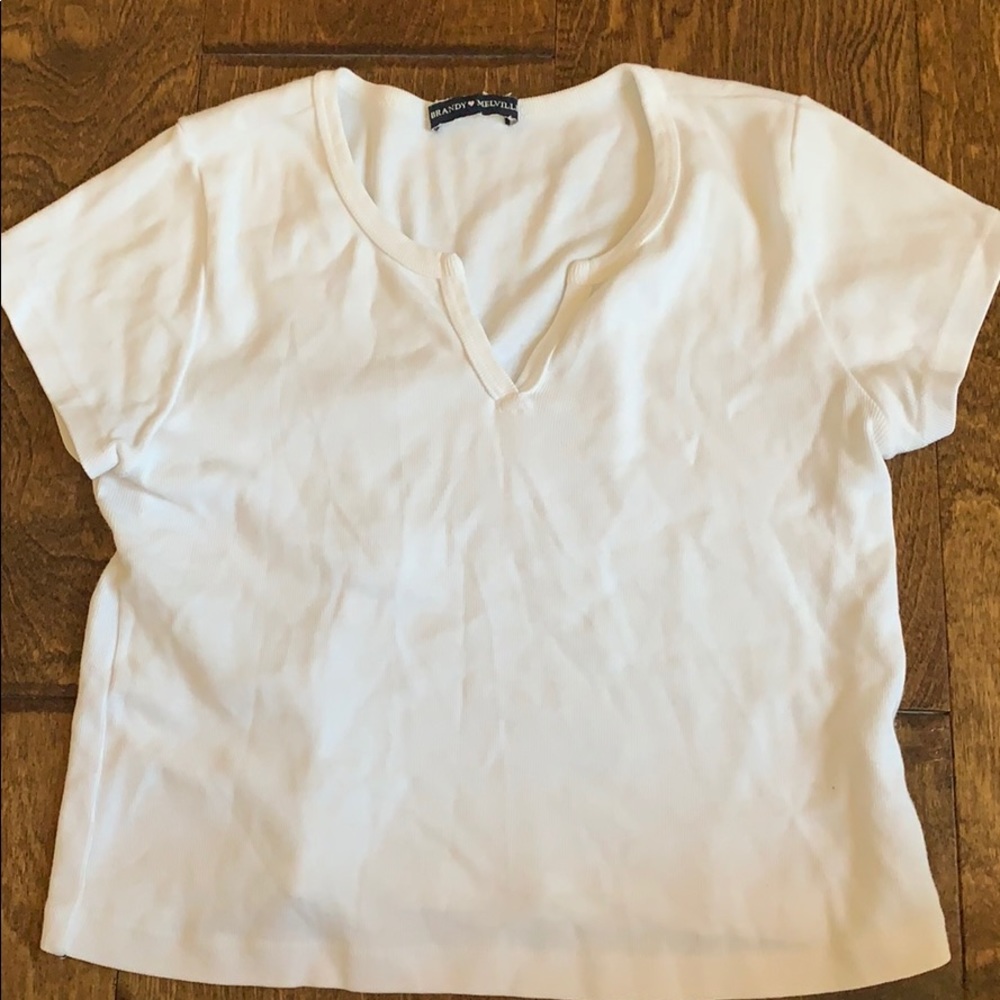 WHITE CROPPED BRANDY SHIRT